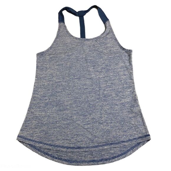 Jockey t back racerback workout blue striped tank top size small - Picture 1 of 9